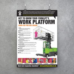 Forklift Work Platform Poster - Visual Inspection Checklist