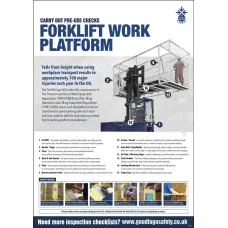 Forklift Work Platform Poster - Visual Inspection Checklist