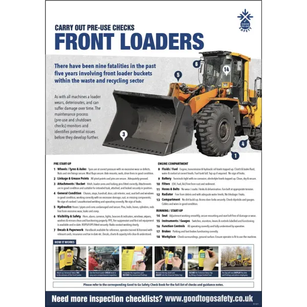 Front Loader Poster - Visual Inspection Checklist Front Loader Poster - Visual Inspection Checklist