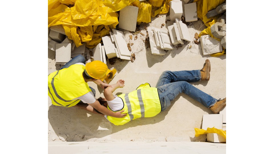 Worker falls from Forklift Truck