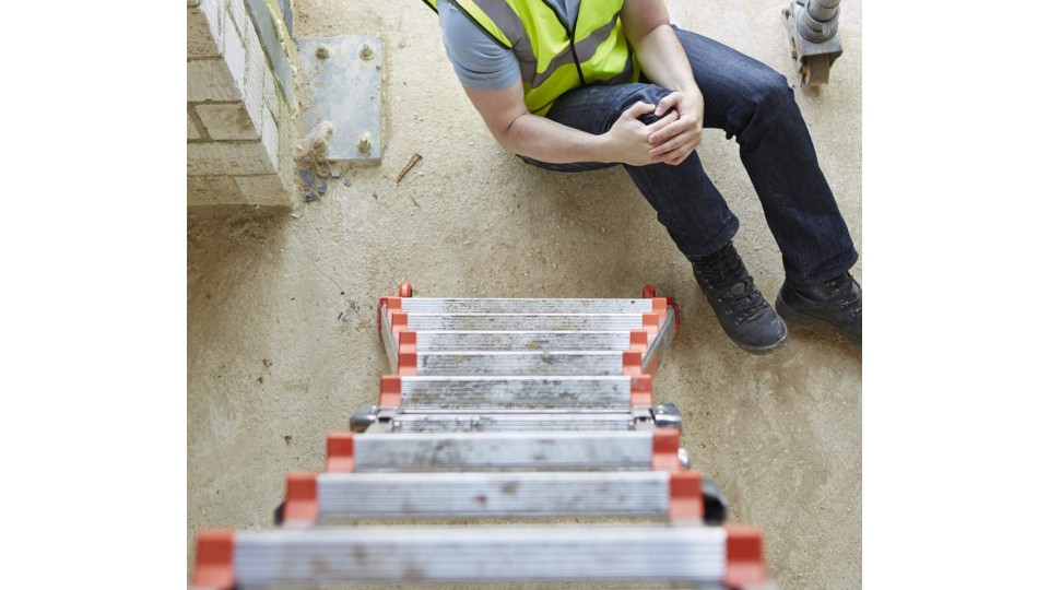 Worker falls from Ladder